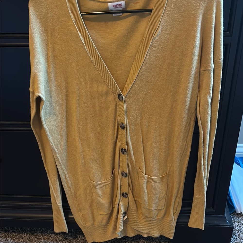 Merona Yellow Cardigan Sweater with V-neck and Long Sleeves